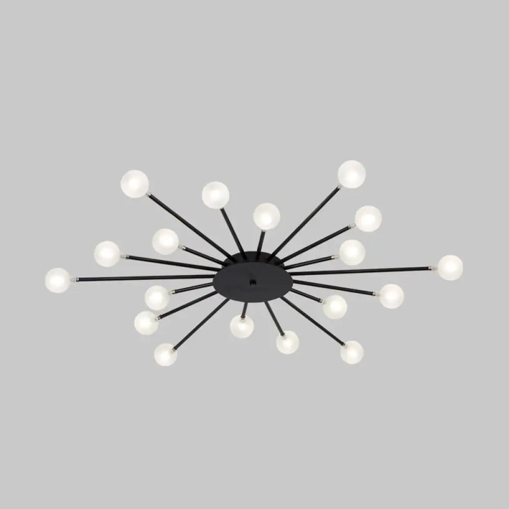 Modern Metal Led Close-To-Ceiling Light For Bedrooms 18 / Black A