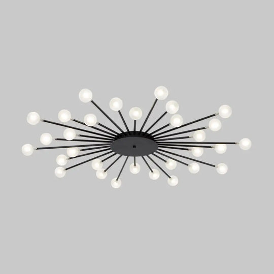 Modern Metal Led Close-To-Ceiling Light For Bedrooms 30 / Black A