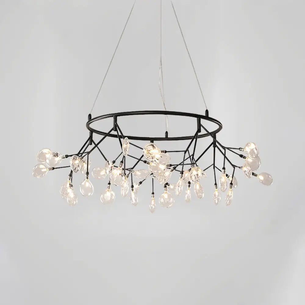 Modern Metal Led Dining Room Chandelier - Elegant Hanging Pendant Light 45 / Black