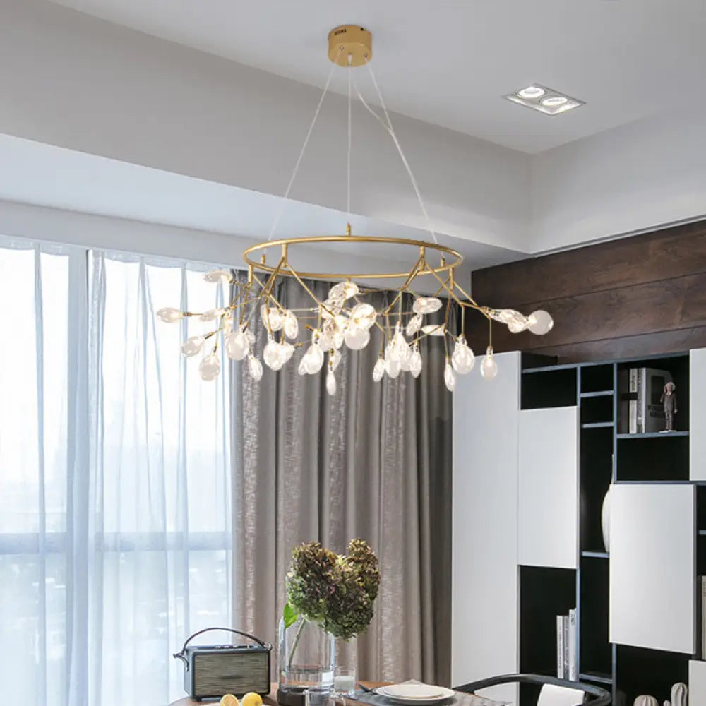 Modern Metal Led Dining Room Chandelier - Elegant Hanging Pendant Light 45 / Gold