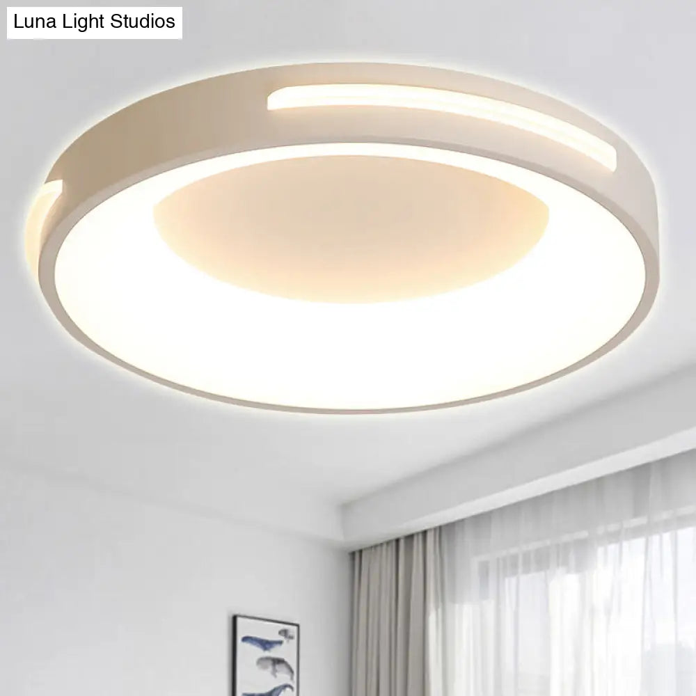Modern Metal Led Flush Ceiling Light With Acrylic Diffuser - Circle Design In White/Warm Various