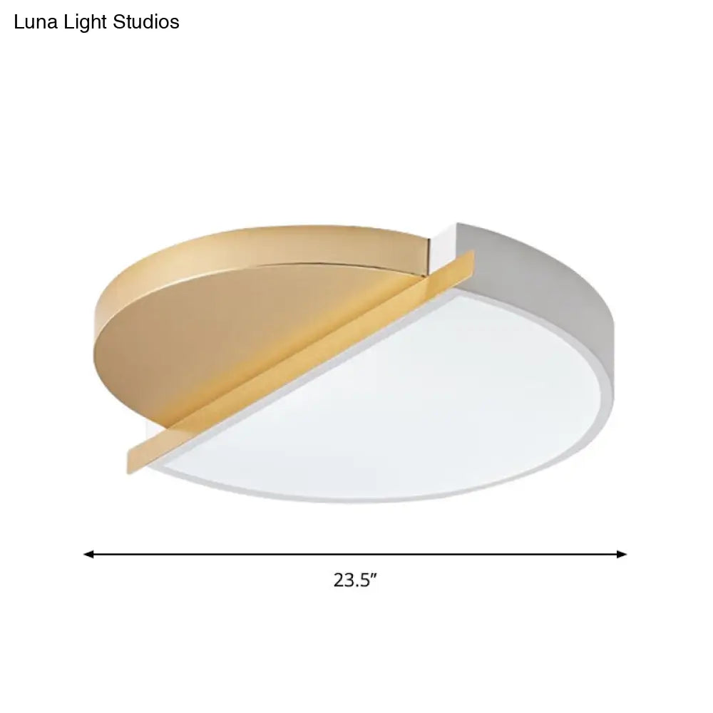 Modern Metal Led Flush Light: Sunrise Design 16/23.5 W Round Bedroom Ceiling Mount Lamp In White/3