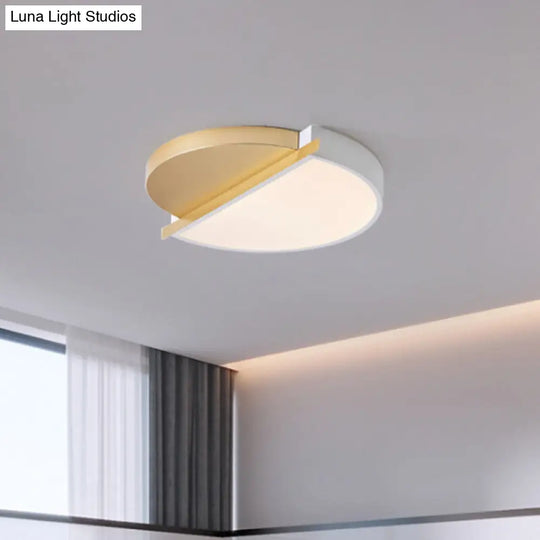 Modern Metal Led Flush Light: Sunrise Design 16/23.5 W Round Bedroom Ceiling Mount Lamp In White/3