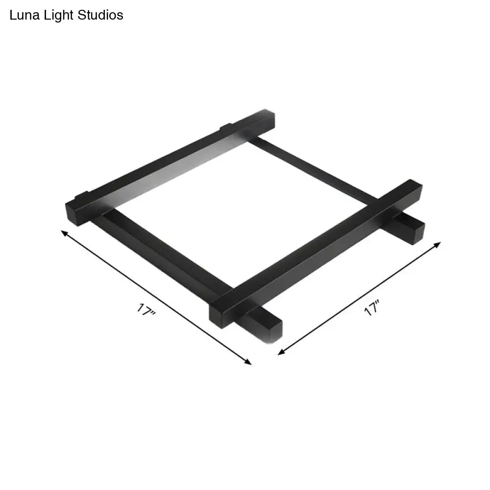 Modern Metal Led Flush Mount Lamp With Crisscross Design - Black/White 17’/21’/25’ Wide
