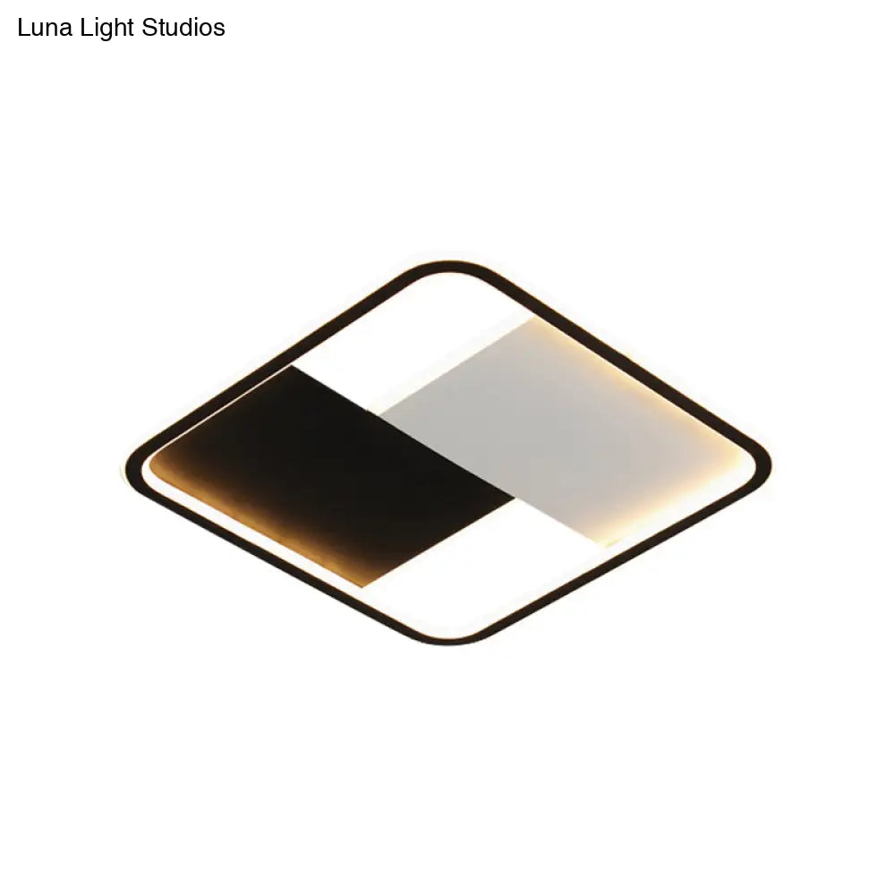 Modern Metal Led Flushmount Ceiling Light For Dining Room - Mosaic Square