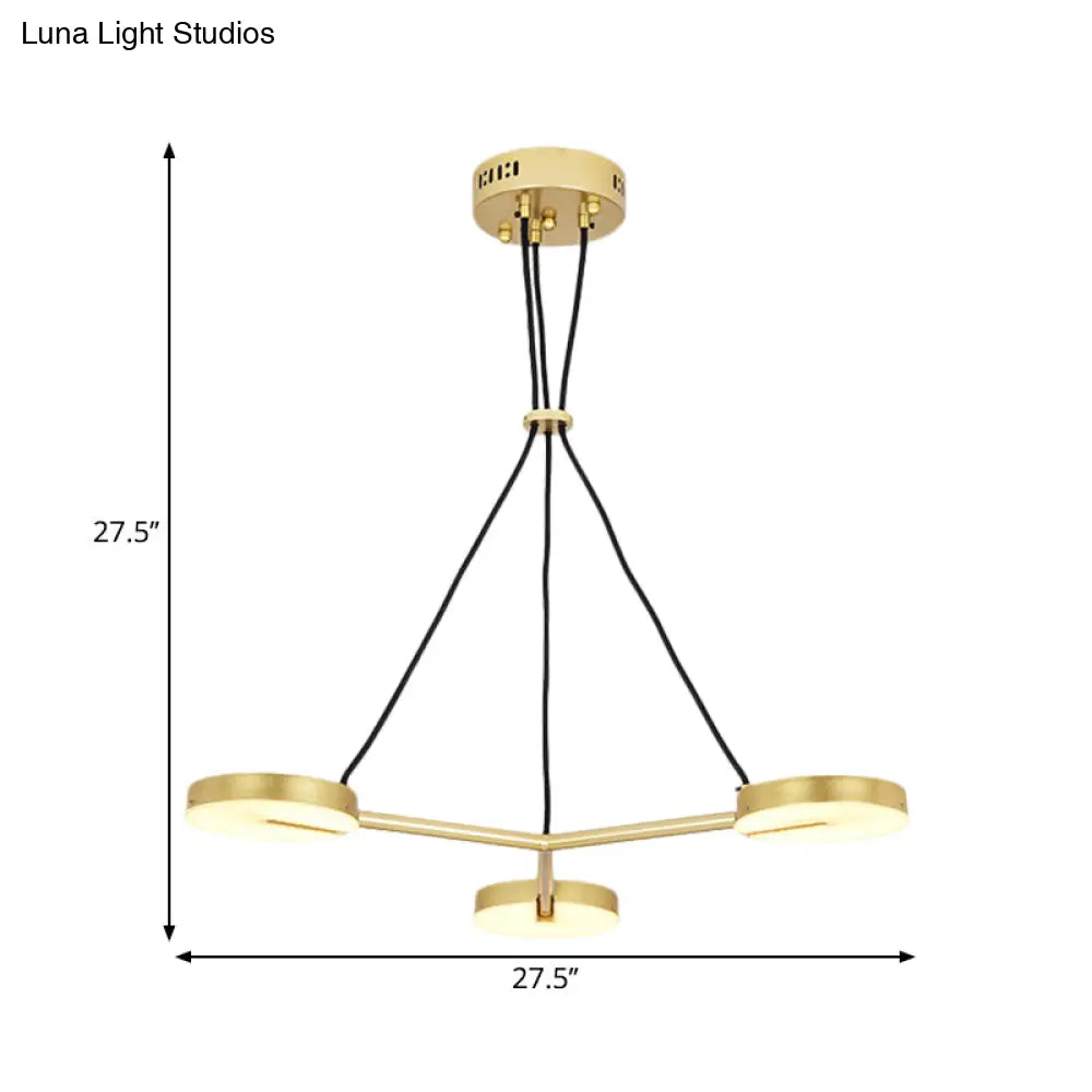 Modern Metal Led Gold Hanging Chandelier - Stylish Lighting Fixture For Living Room