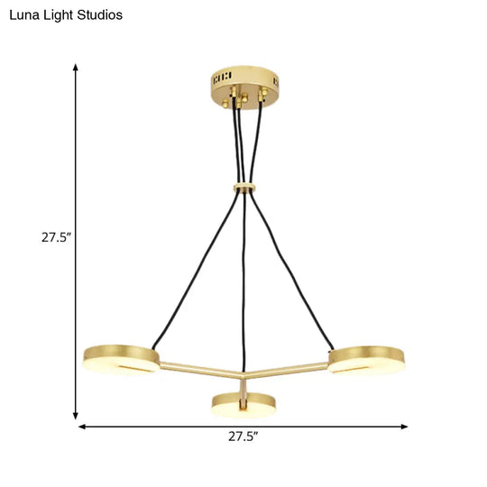 Modern Metal Led Gold Hanging Chandelier - Stylish Lighting Fixture For Living Room