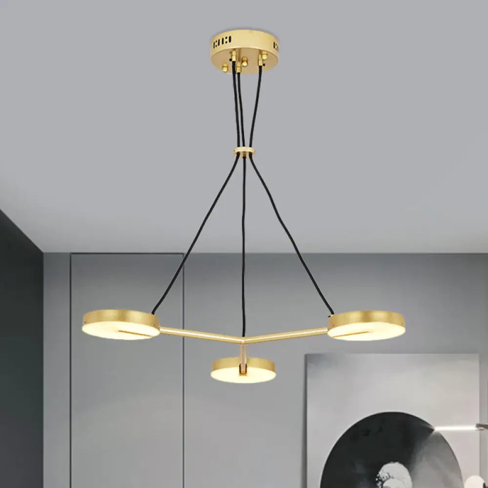 Modern Metal Led Gold Hanging Chandelier - Stylish Lighting Fixture For Living Room