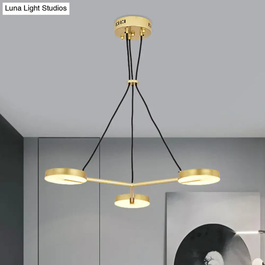 Modern Metal Led Gold Hanging Chandelier For Living Room