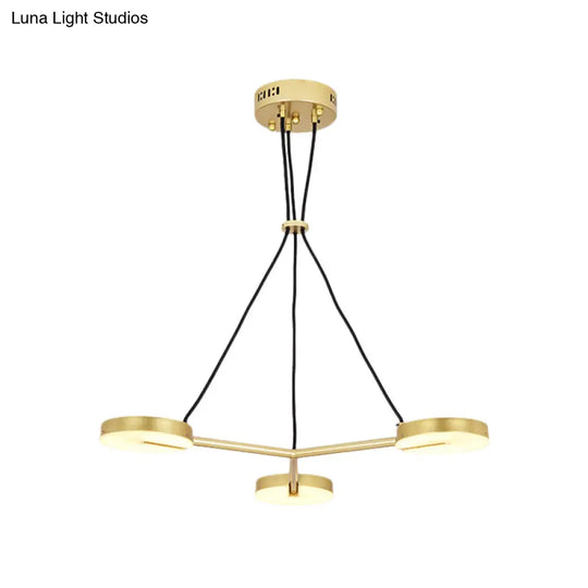 Modern Metal Led Gold Hanging Chandelier For Living Room