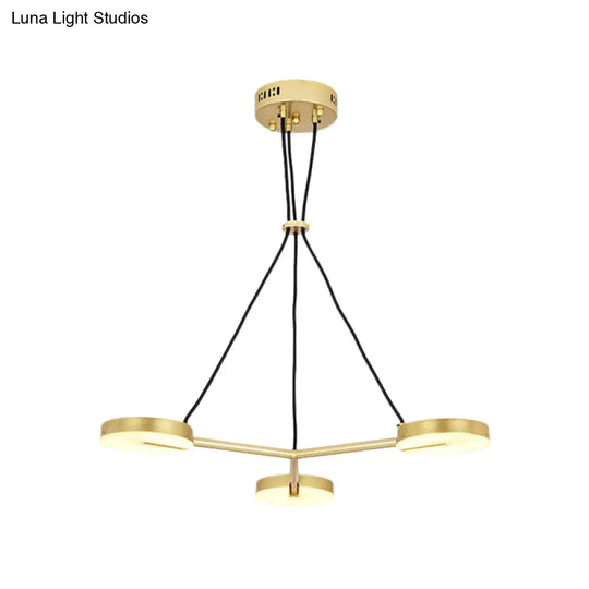 Modern Metal Led Gold Hanging Chandelier - Stylish Lighting Fixture For Living Room