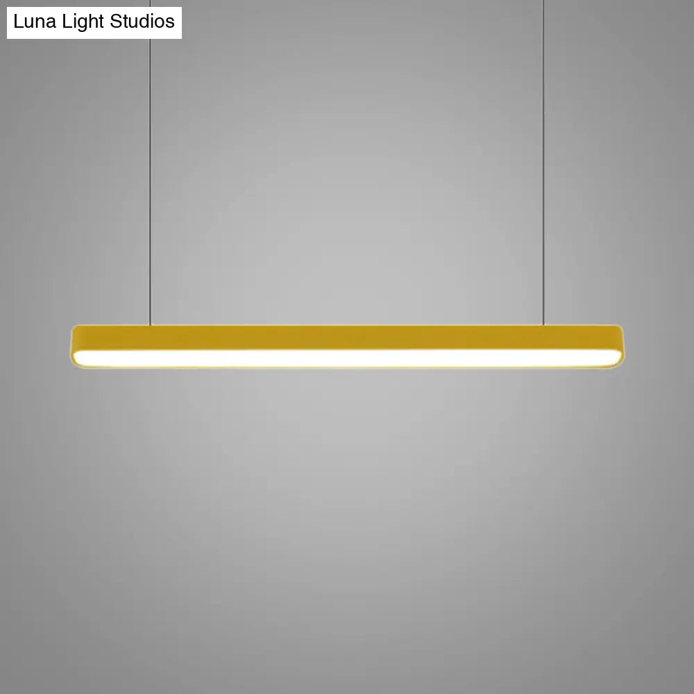 Modern Metal Led Hanging Lamp – Tubular Pendant Light For Dining Room Available In Red/Blue/Yellow