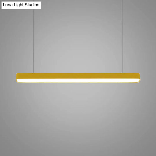 Modern Metal Led Hanging Lamp – Tubular Pendant Light For Dining Room Available In Red/Blue/Yellow