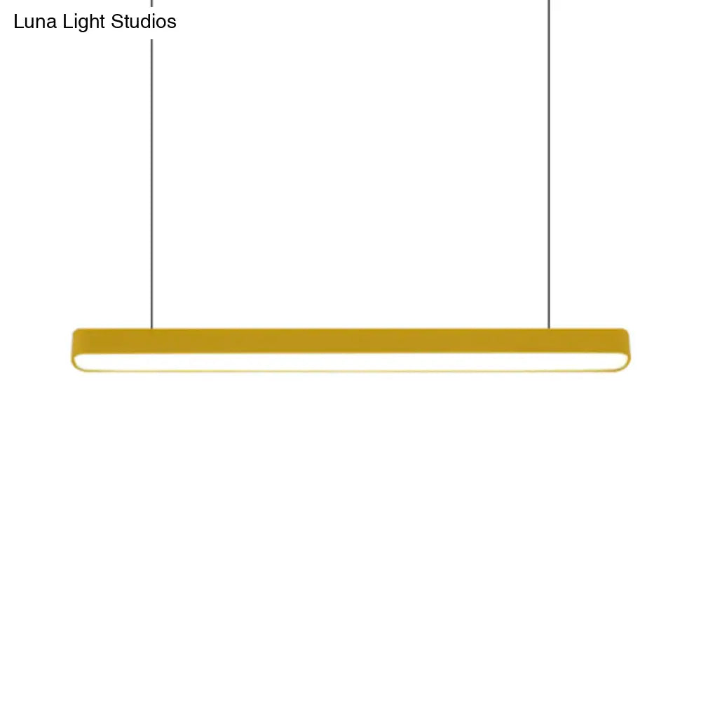 Modern Metal Led Hanging Lamp – Tubular Pendant Light For Dining Room Available In Red/Blue/Yellow