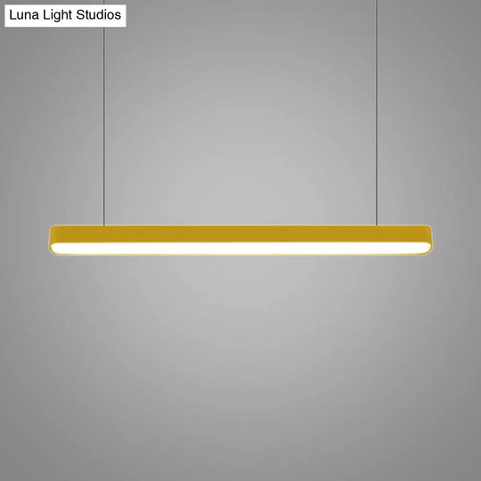 Contemporary Metal Led Hanging Lamp - Tubular Pendant Light For Dining Room Red/Blue/Yellow