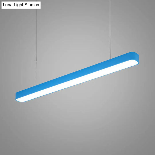 Modern Metal Led Hanging Lamp – Tubular Pendant Light For Dining Room Available In Red/Blue/Yellow