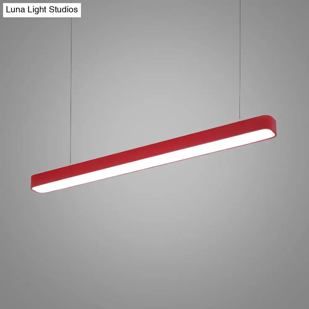 Modern Metal Led Hanging Lamp – Tubular Pendant Light For Dining Room Available In Red/Blue/Yellow