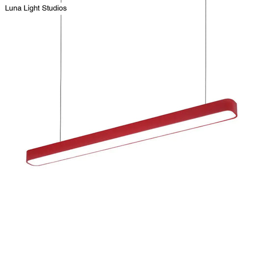 Modern Metal Led Hanging Lamp – Tubular Pendant Light For Dining Room Available In Red/Blue/Yellow