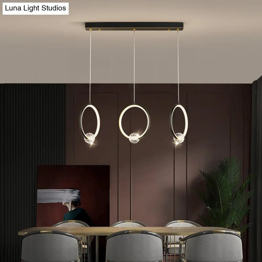 Modern Metal Led Indoor Pendant Light: Stylish Ring-Shaped Hanging Fixture