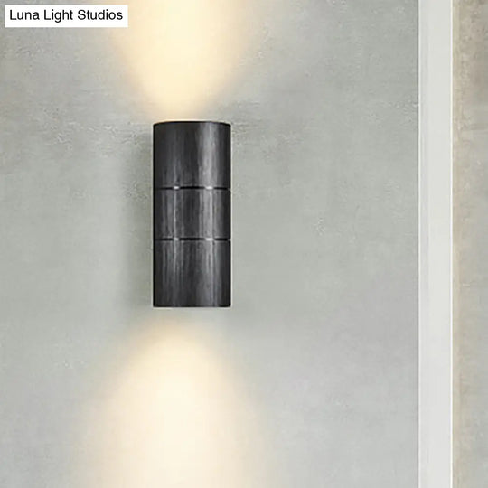 Modern Metal Led Up And Down Wall Sconce - 1 Light Black/Grey/Gold Lamp For Bathroom