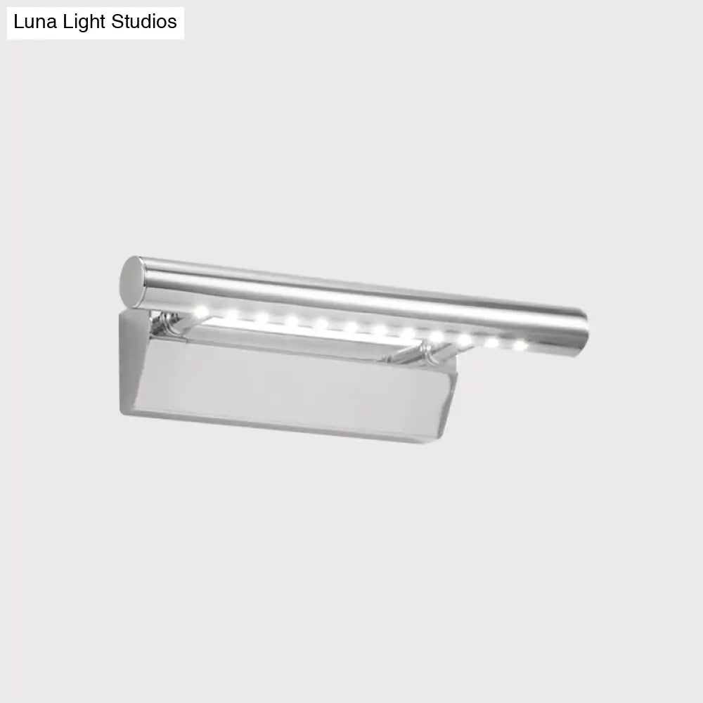 Modern Metal Led Vanity Light In Chrome With Warm/White