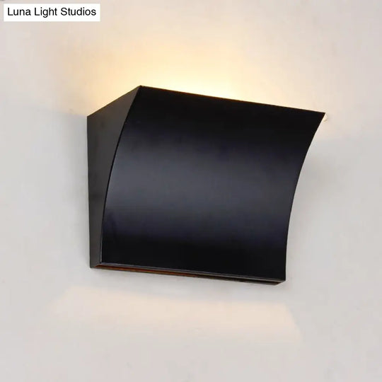 Modern Metal Led Wall Sconce Light Fixture For Living Room - Black/Silver Slide Design