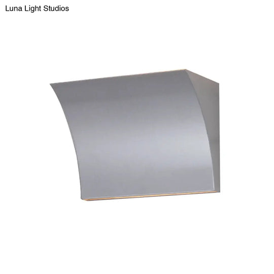 Modern Metal Led Wall Sconce Light Fixture For Living Room - Black/Silver Slide Design