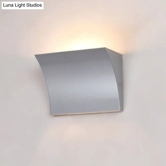 Modern Metal Led Wall Sconce Light Fixture For Living Room - Black/Silver Slide Design