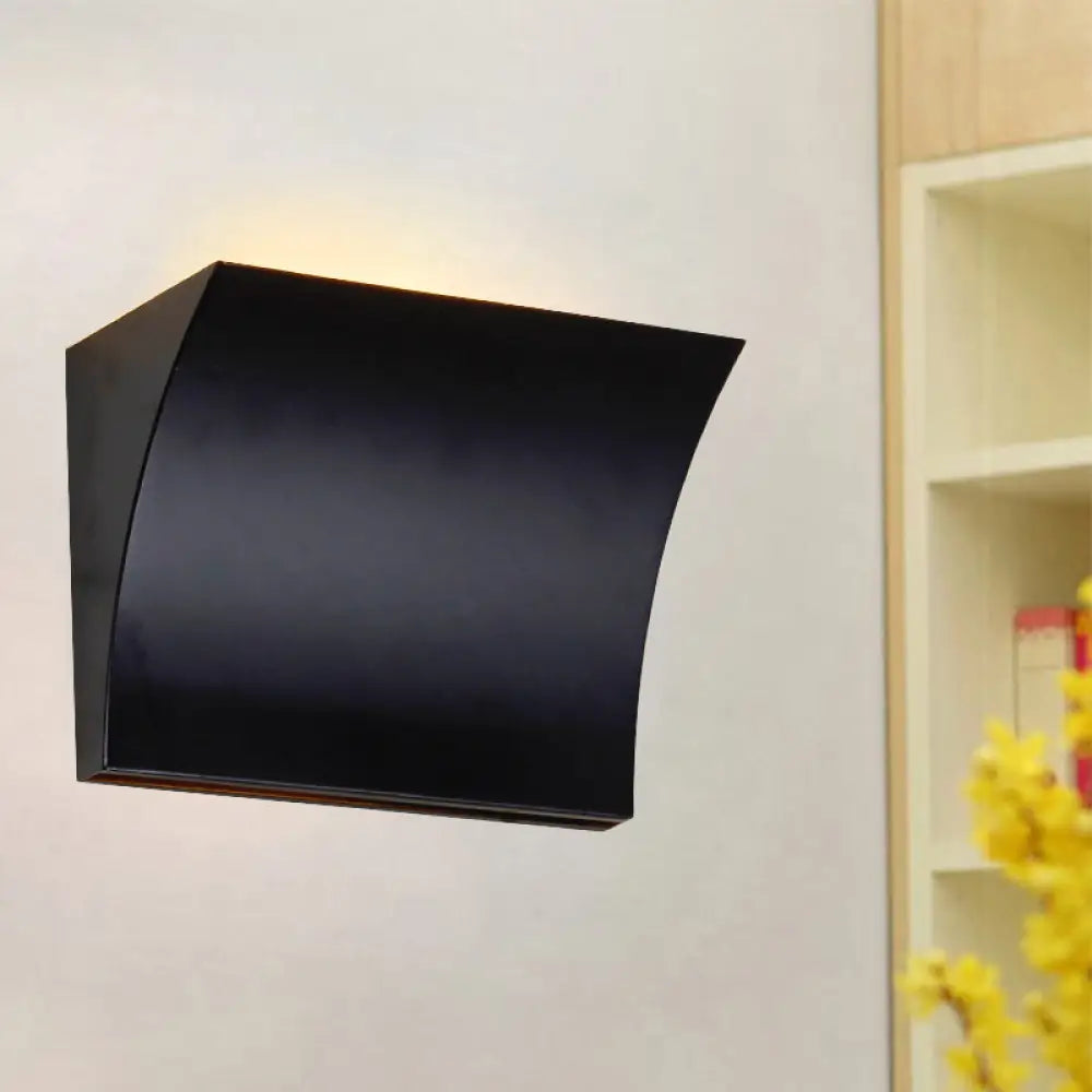 Modern Metal Led Wall Sconce Light Fixture For Living Room - Black/Silver Slide Design Black