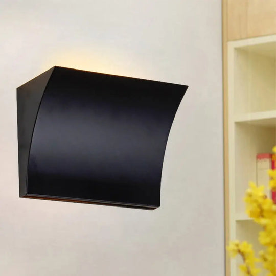 Modern Metal Led Wall Sconce Light Fixture For Living Room - Black/Silver Slide Design Black