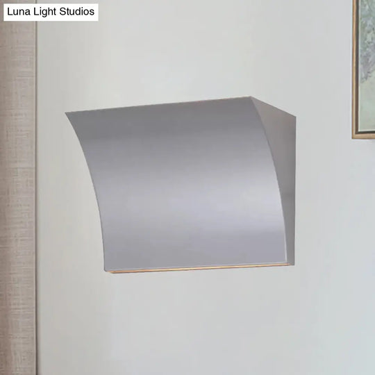 Modern Metal Led Wall Sconce Light Fixture For Living Room - Black/Silver Slide Design