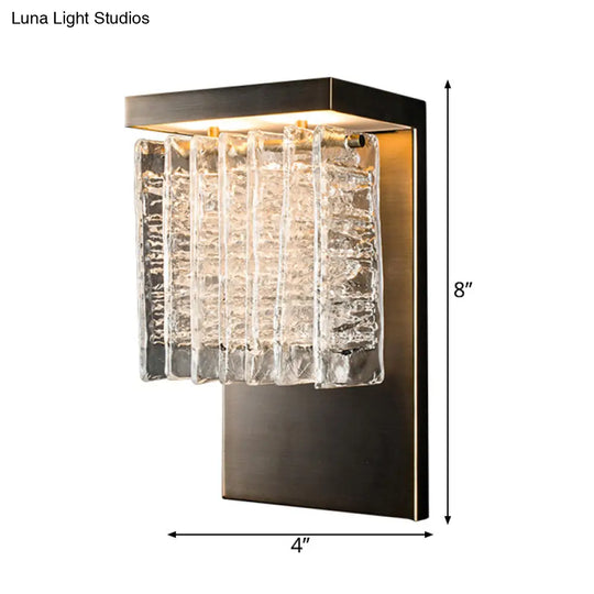 Modern Metal Led Wall Sconce With Crystal Prism Design