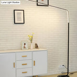 Modern Metal Linear Floor Lighting With Foot Switch - Sleek Led Standing Light