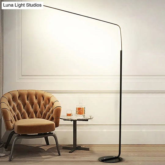 Modern Metal Linear Floor Lighting With Foot Switch - Sleek Led Standing Light