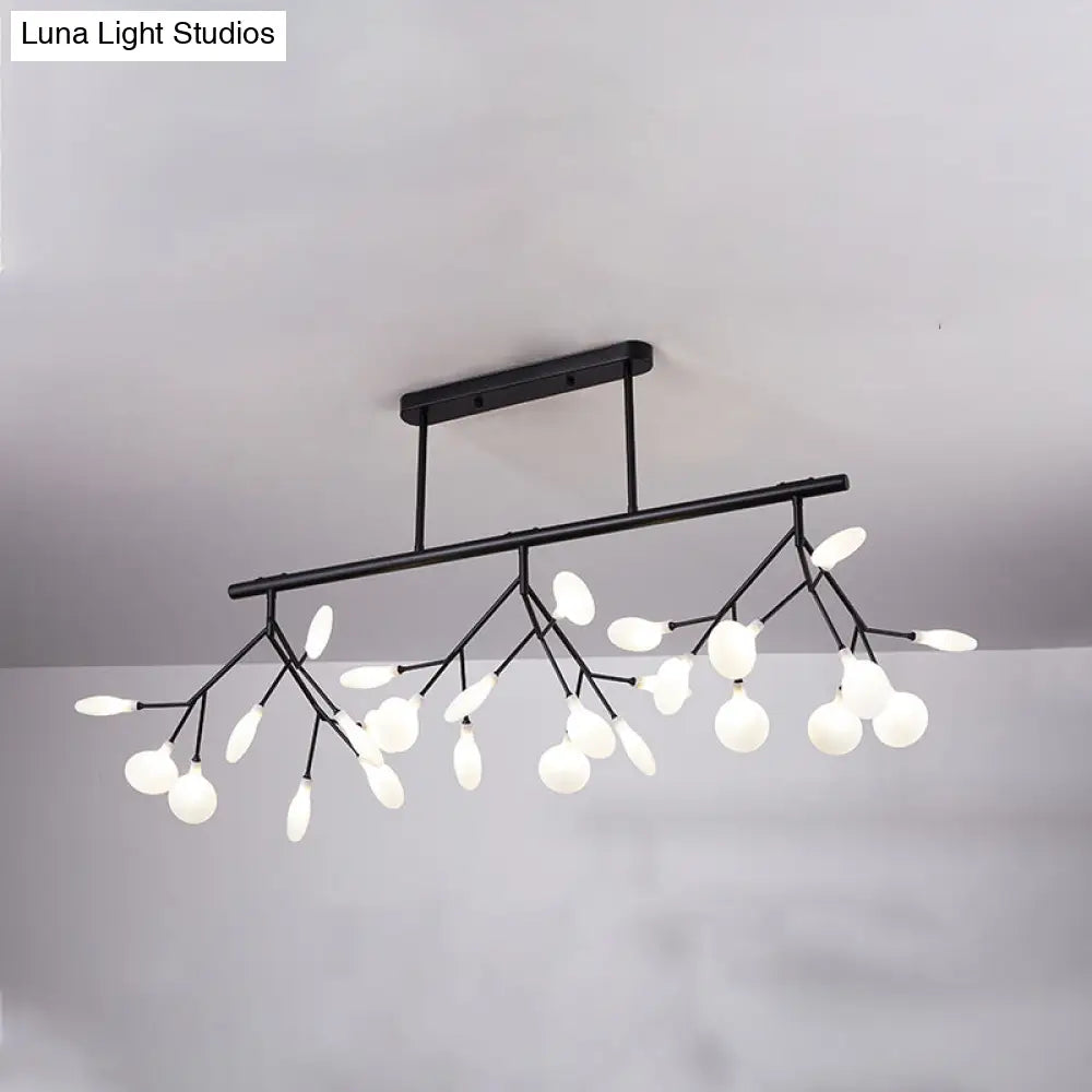 Modern Metal Linear Island Light: Branching Led Pendant Fixture