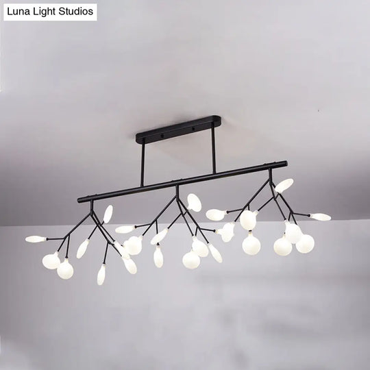 Modern Metal Linear Island Light: Branching Led Pendant Fixture