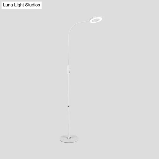 Modern Metal Loop Floor Lamp - White/Black Led Light For Living Room