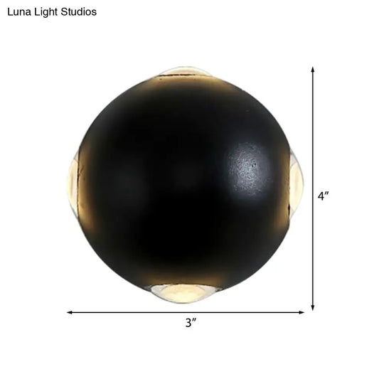 Modern Metal Outdoor Wall Light In Circular Design With 4 Led Bulbs Black Finish Warm/White