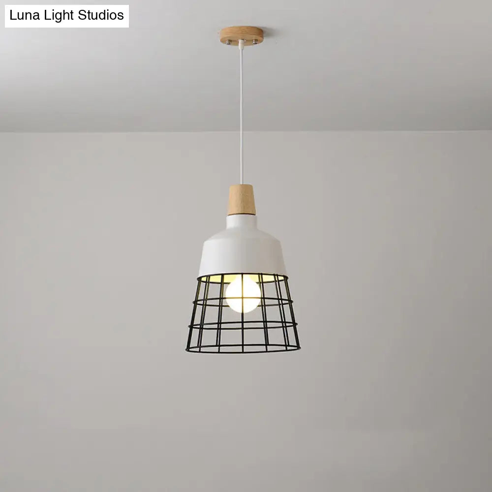 Modern Hanging Pendant Light For Dining Table - Black/White Bowl/Cone Shade Black / Cylinder