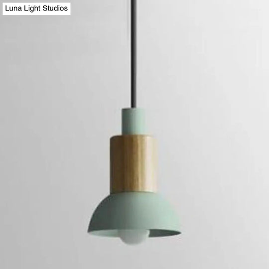 Modern Metal Pendant Light With White/Yellow/Green Dome/Cone/Barrel Shade Green / Bowl