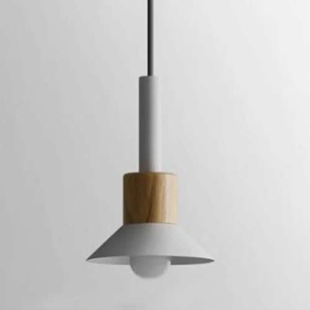 Modern Metal Pendant Light With 1 And Multiple Color Options White / Cone