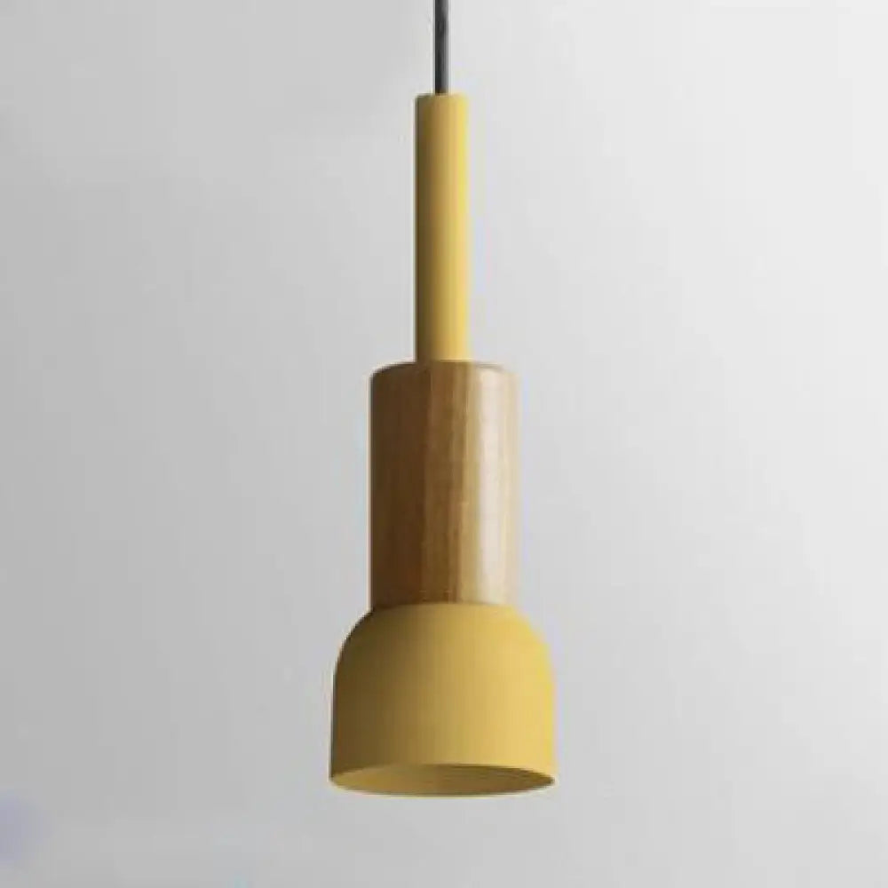 Modern Metal Pendant Light With 1 And Multiple Color Options Yellow / Barrel