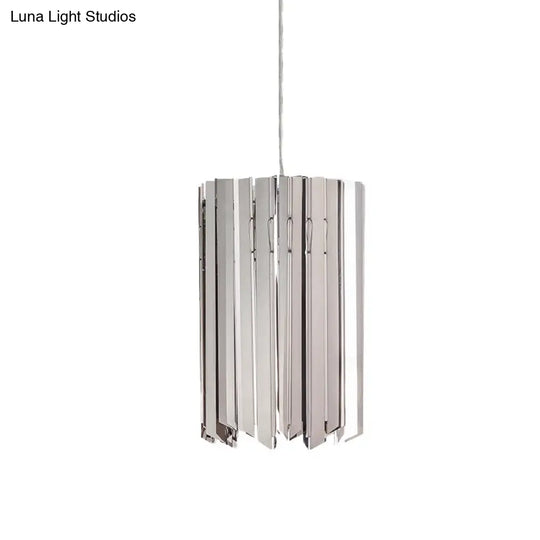 Modern Metal Pendant Light With Black/Chrome/Gold Finish - 1-Light Cylindrical Hanging Lamp