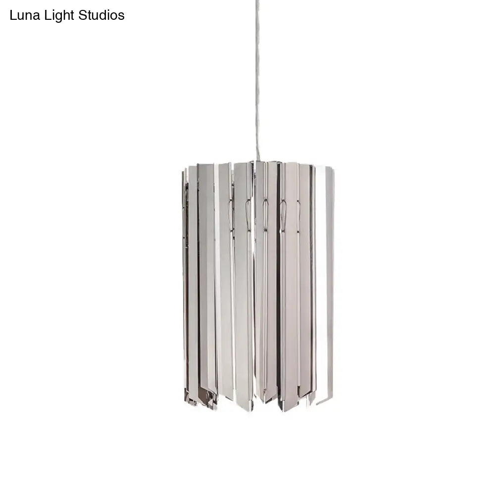 Contemporary 1-Light Pendant Ceiling Lamp With Sleek Metal Shade Black/Chrome/Gold Finish