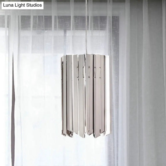 Contemporary 1-Light Pendant Ceiling Lamp With Sleek Metal Shade Black/Chrome/Gold Finish