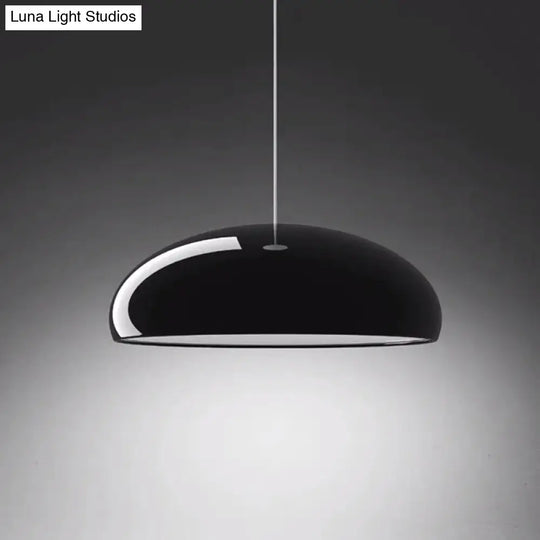 Modern Metal Pendant Light With Bowl Shade - Contemporary 1-Light Suspension For Dining Room Black /