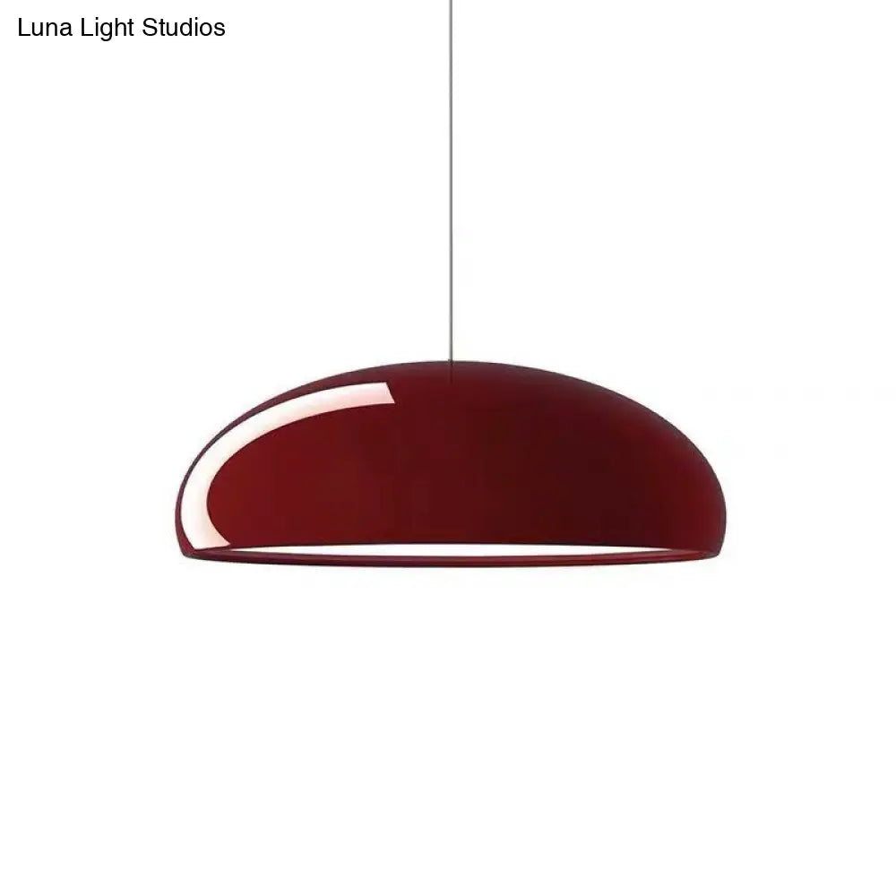 Modern Metal Pendant Light With Bowl Shade - Contemporary 1-Light Suspension For Dining Room
