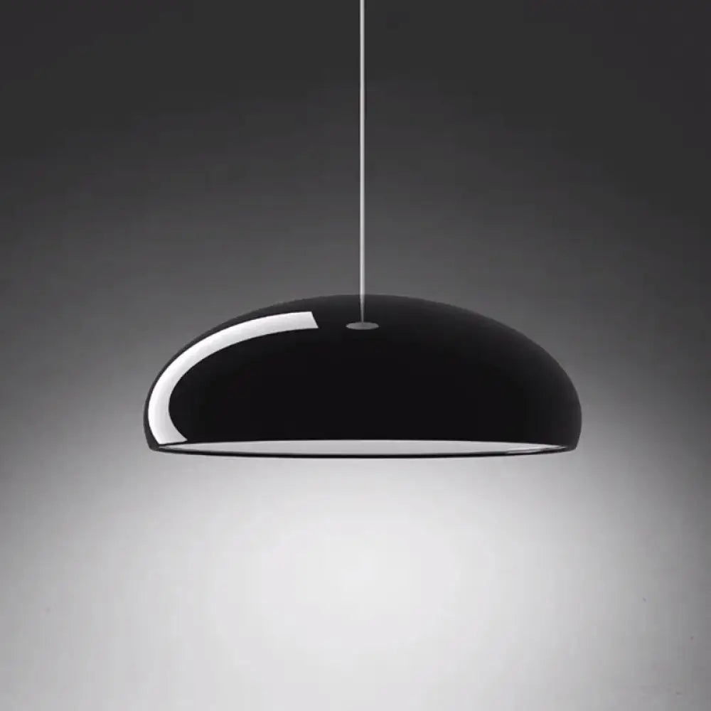 Modern Metal Pendant Light With Bowl Shade For Dining Room Black / Small