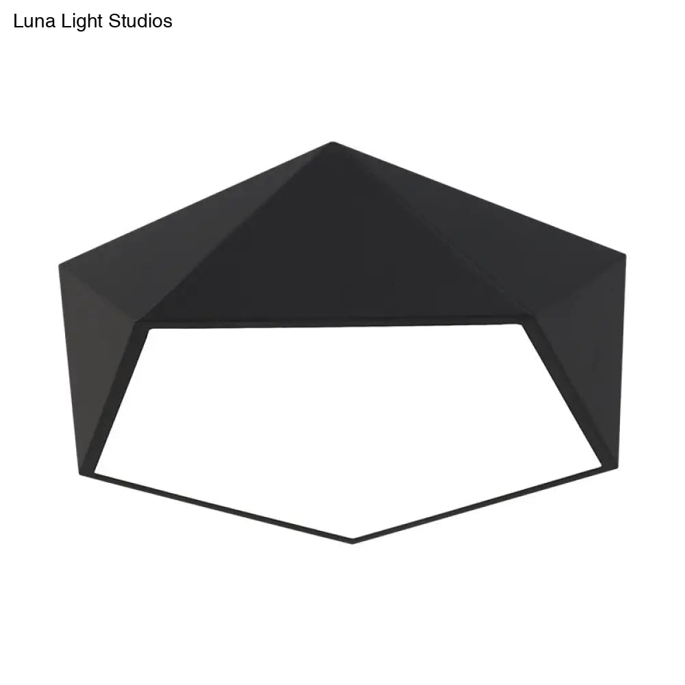 Modern Metal Pentagonal Flush Mount Led Light Fixture - Bedroom Ceiling Lighting