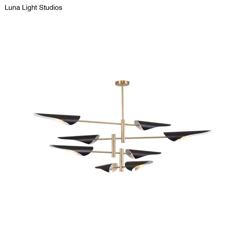 Modern Metal Quill Chandelier Pendant Light With Sputnik Design For Living Room